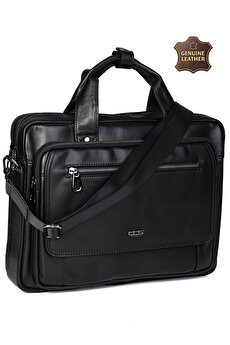 71473 Hakiki Deri Unisex Evrak Çantası Laptop Bölmeli Profesyonel