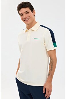 S221047 M Color Block Detail Polo Yaka T-Shirt Erkek Tişort