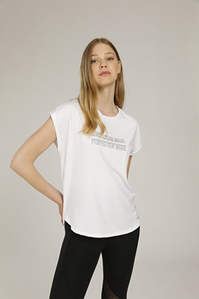 Lumberjack CT311 IONA MINIMAL T-SHIR Beyaz Kadın Kısa Kol T-Shirt
