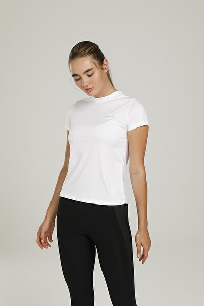Lumberjack CT123 BASIC PES C NECK T- Beyaz Kadın Kısa Kol T-Shirt