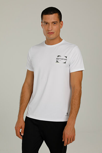 Lumberjack CT1036 DIMA SLOGAN T-SHIR Beyaz Erkek Kısa Kol T-Shirt