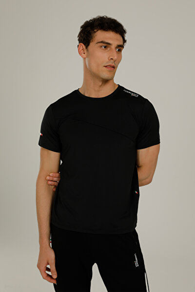 Lumberjack CT1158 RENATO SLOGAN T-SH Siyah Erkek Kısa Kol T-Shirt