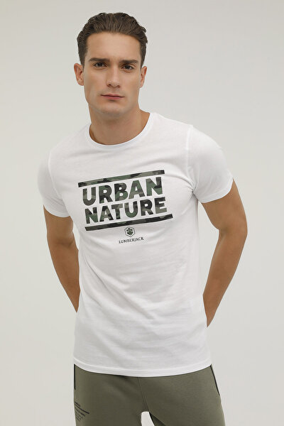 Lumberjack M-SD4006 URBANATURE T-SHI Beyaz Erkek Kısa Kol T-Shirt