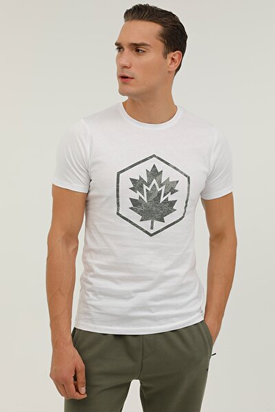 Lumberjack M-SD4009 MAPPY LOGO T-SHI Beyaz Erkek Kısa Kol T-Shirt