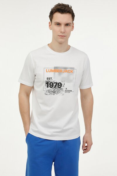 Lumberjack ML ZERKO 11URBNA65 3FX Beyaz Erkek Kısa Kol T-Shirt