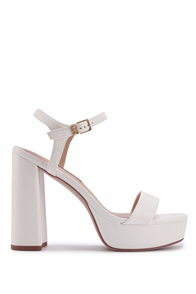 Nine West MOMA 3PR Beyaz Kadın Topuklu Sandalet