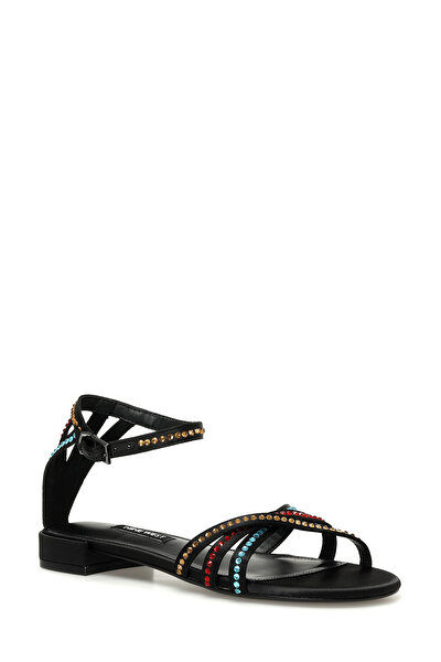 Nine West NEDAN 3FX Siyah Kadın Düz Sandalet