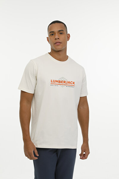 Lumberjack ML MADRID-B 11TY608 3PR Ekru Erkek Kısa Kol T-Shirt