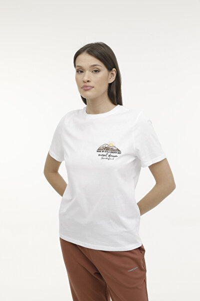 Lumberjack WL VINA-B 11OD15 3FX Beyaz Kadın Kısa Kol T-Shirt