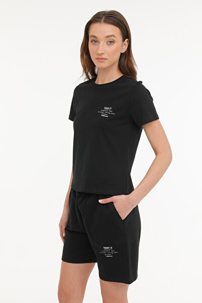 Lumberjack WB ANNA 11 4FX Siyah Kadın Kısa Kol T-Shirt