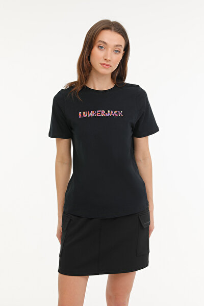 Lumberjack WL VENUS 11MD1052 4FX Siyah Kadın Kısa Kol T-Shirt
