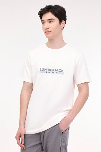 Lumberjack ML WALTER  11WK1004 4FX Ekru Erkek Kısa Kol T-Shirt