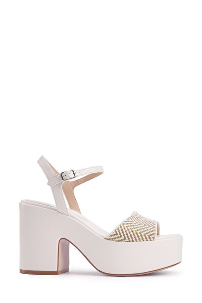 Nine West CARRY2 4FX Bej Kadın Topuklu Sandalet