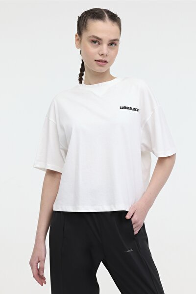 Lumberjack WL OLIVIA 11SS102 4FX Ekru Kadın Kısa Kol T-Shirt