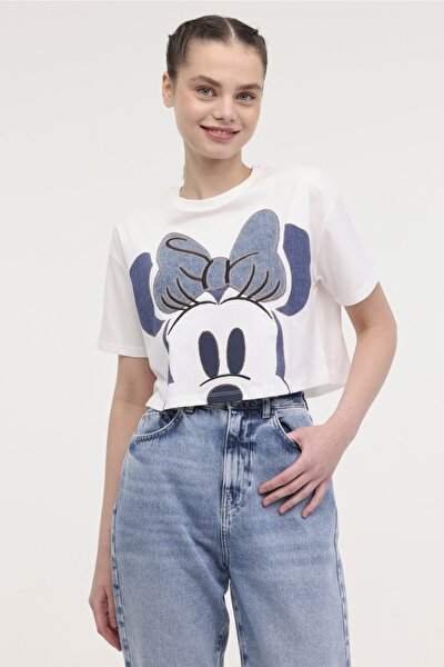 Lumberjack WL KELLY 11GFL978 4FX Ekru Kadın Kısa Kol T-Shirt