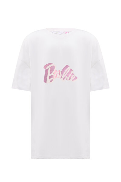 Lumberjack GL BARBIE 11GFG532 4FX Beyaz Kız Çocuk Kısa Kol T-Shirt