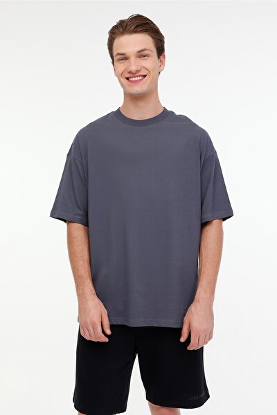 Lumberjack MB ROS 11HS113 4PR Antrasit Erkek Kısa Kol T-Shirt