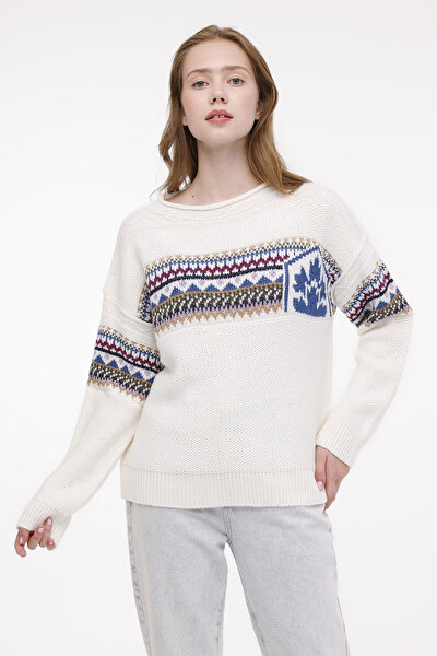 Lumberjack CW96341-020453 Krem Kadın Kazak