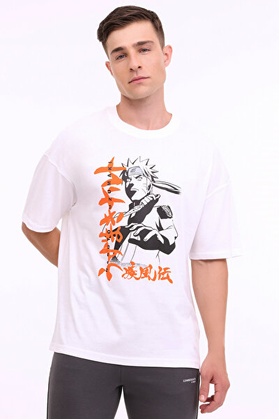 Lumberjack ML NARUTO 11LSN1021 4FX KIRIK BEYAZ Erkek Kısa Kol T-Shirt