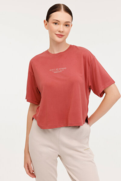 Lumberjack WL PALMA 11MS400 4PR PASTEL BORDO Kadın Kısa Kol T-Shirt