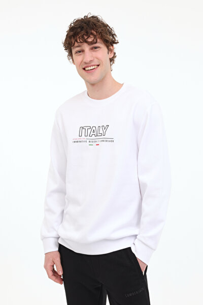 Lumberjack ML RENATO 16ITL413 5FX BEYAZ Erkek Sweatshirt