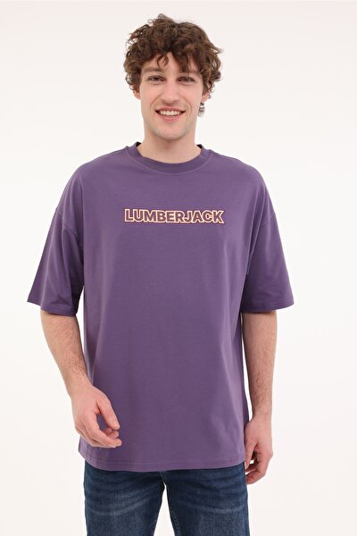 Lumberjack ML FRANCO 11FF17 5FX Mor Erkek Kısa Kol T-Shirt