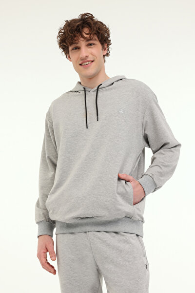 Lumberjack MB SN73 HOODIE 5FX GRI MELANJ Erkek Sweatshirt