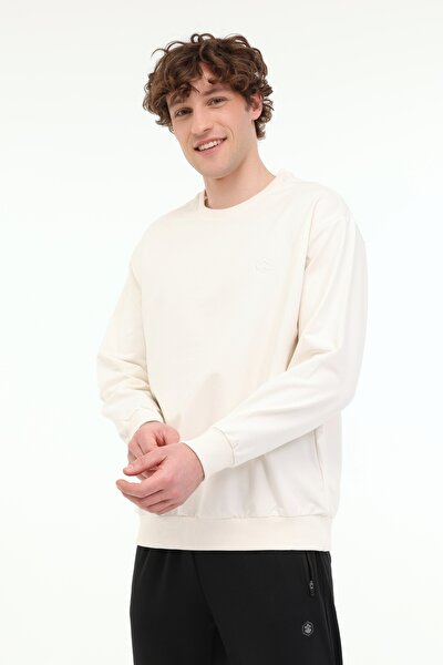 Lumberjack MB SN75 C NECK SW 5FX Ekru Erkek Sweatshirt