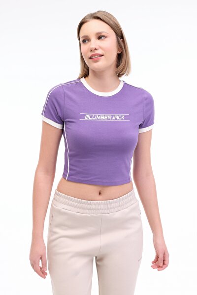 Lumberjack WL ANDI 11SF515 5FX Mor Kadın Kısa Kol T-Shirt