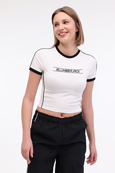 Lumberjack WL ANDI 11SF515 5FX Ekru Kadın Kısa Kol T-Shirt