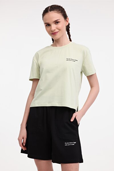 Lumberjack WL ANNA 11 5FX PASTEL YESIL Kadın Kısa Kol T-Shirt