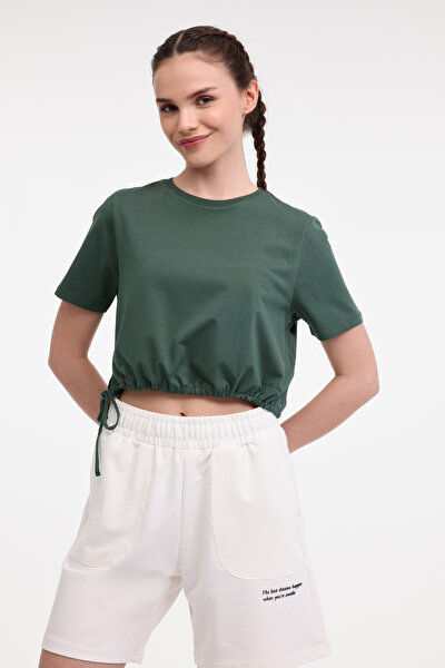 Lumberjack WL SERG 11OUTSS25111 5FX Yeşil Kadın Kısa Kol T-Shirt