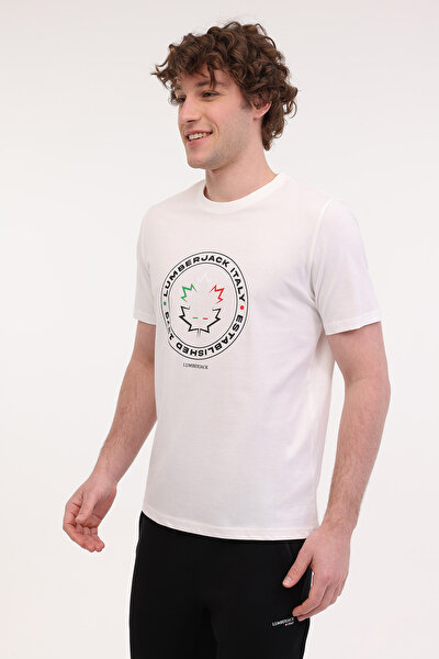 Lumberjack ML RENATO 11ITL414 5FX Beyaz Erkek Kısa Kol T-Shirt