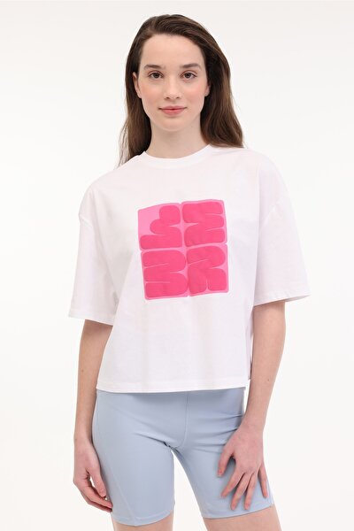 Lumberjack WL WHITE 11SS9091 5FX Ekru Kadın Kısa Kol T-Shirt