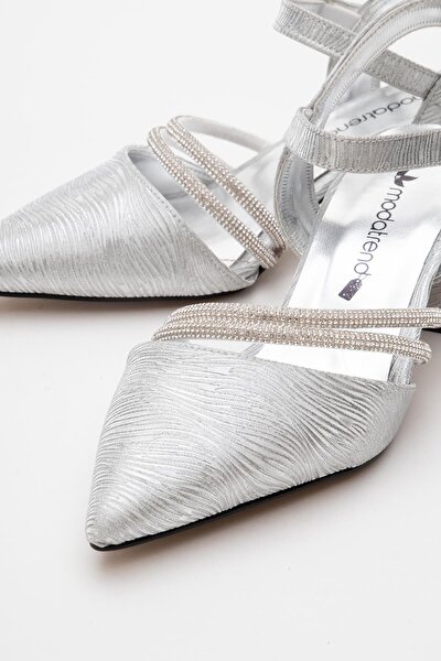 Ccway Siyah Ccway Taşlı Kadın Topuklu Ayakkabı