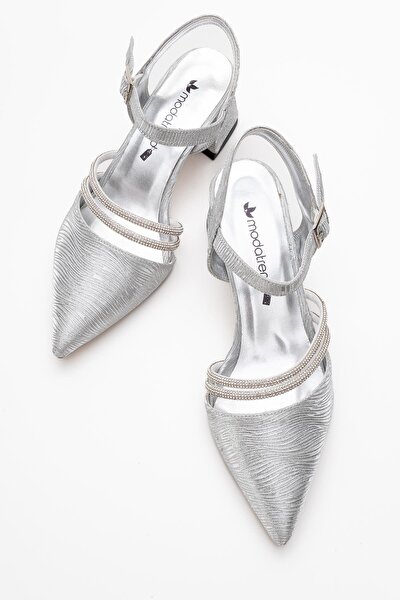 Ccway Siyah Ccway Taşlı Kadın Topuklu Ayakkabı