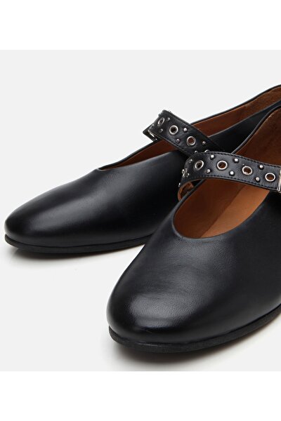 Hotiç Kadın Deri Siyah Mary Jane Kemerli Babet - Görsel 4