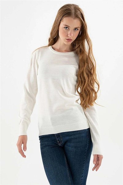 Fashion Friends Kadın Bisiklet Yaka Kazak 23K0245K1 Ekru