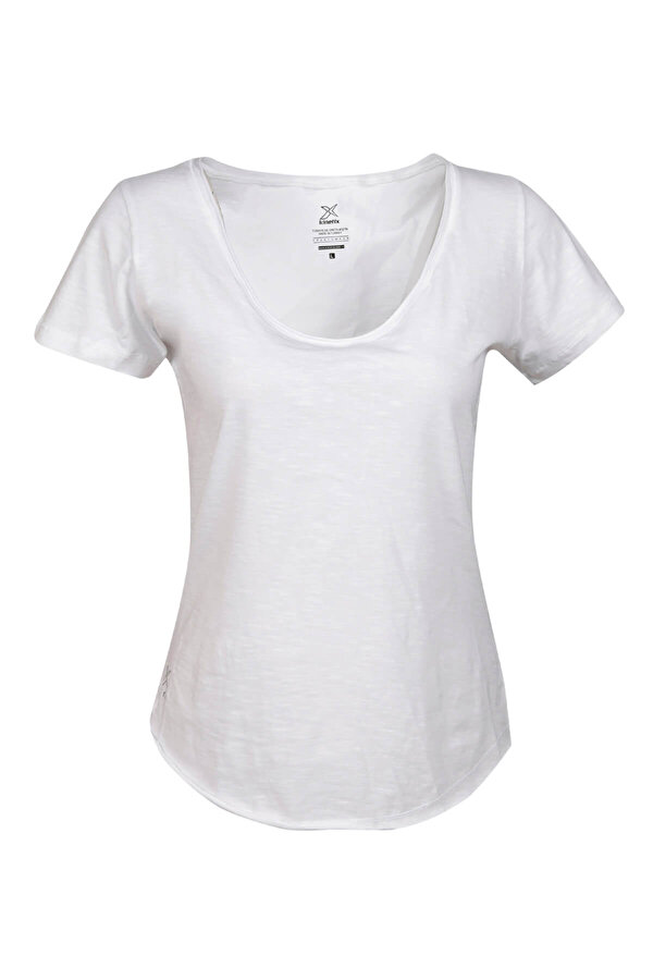 Kinetix BASIC 2 V YAKA T-SHIRT Beyaz Kadın T-Shirt