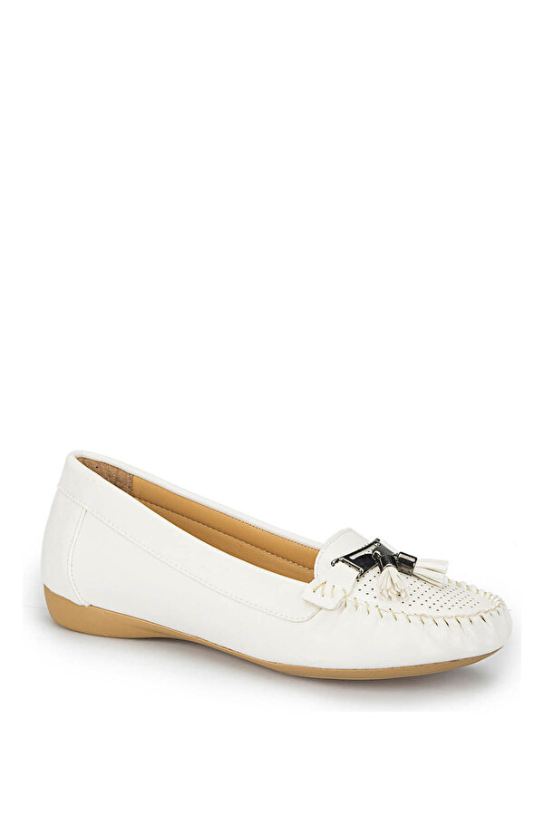 Polaris 81.157232.Z Beyaz Kadın Loafer Ayakkabı