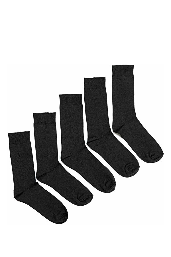 Miss F DUZ 5LI SKT-W Siyah Kadın Soket Çorap
