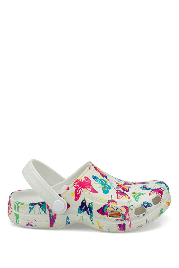 Kinetix Frog Print White Child Girl Slipper