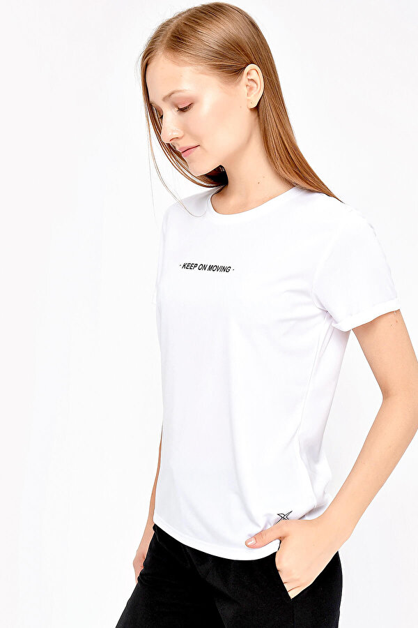 Kinetix W-1829 LYNDON KK TSHIRT Beyaz Kadın T-Shirt