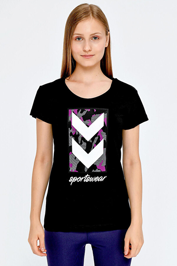 Hummel HMLCINZIA T-SHIRT S/S Siyah Kadın Kısa Kol T-Shirt