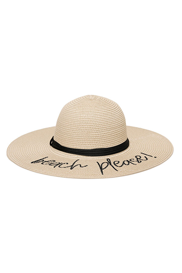 Miss F BEACH PLEASE HASIR ŞAPKA- BEIGE Woman 127