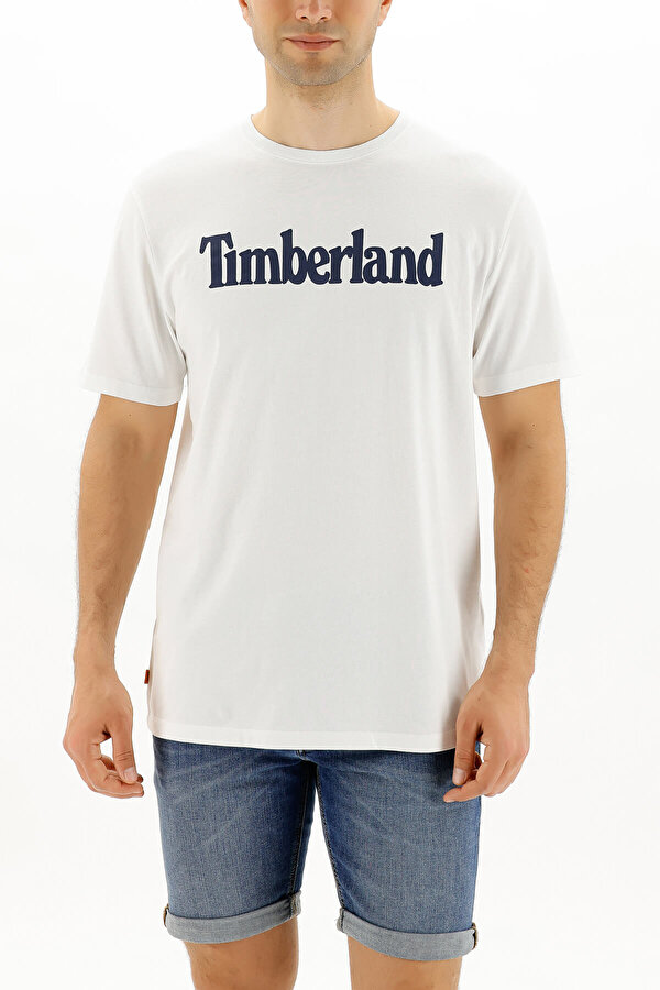 Timberland SS KENNEBEC RIVER LINEAR Beyaz Erkek Kısa Kol T-Shirt