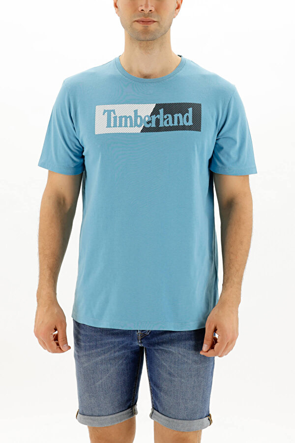 Timberland SS KENNEBEC RIVER PUFFED Mavi Erkek Kısa Kol T-Shirt