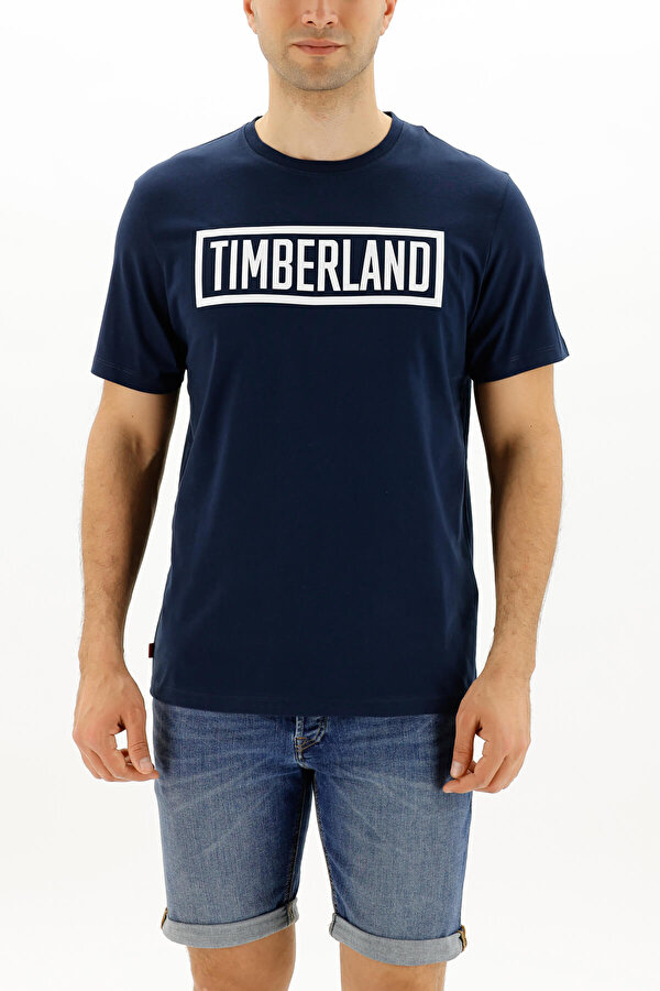 Timberland SS MINK BROOK LINEAR LOGO Lacivert Erkek Kısa Kol T-Shirt