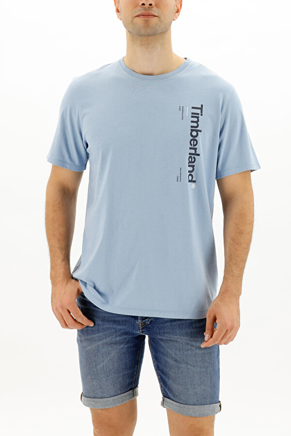 Timberland SS KENNEBEC RIVER LOGO CA Mavi Erkek Kısa Kol T-Shirt