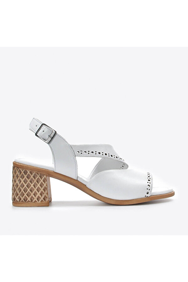 Vizon Ayakkabı Kadın  Beyaz Sandalet VZN20-079Y